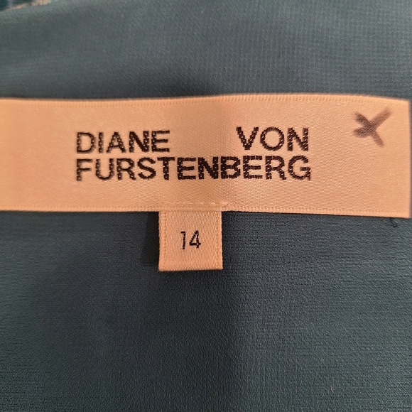 Diane Von Furstenberg Turquoise Velvet Midi Dress - Picture 8 of 8